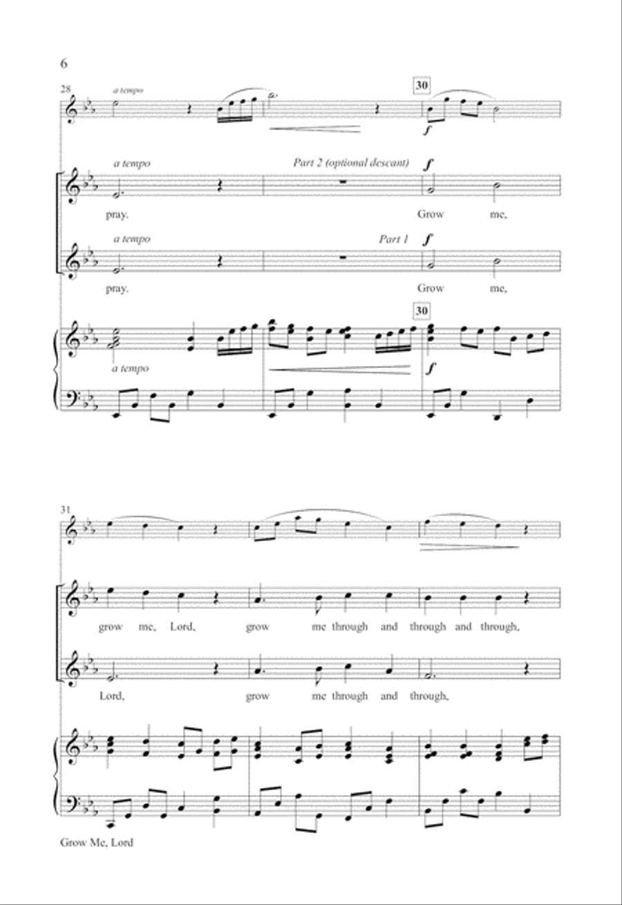 Grow Me, Lord Unison Choir scores gallery preview page 5