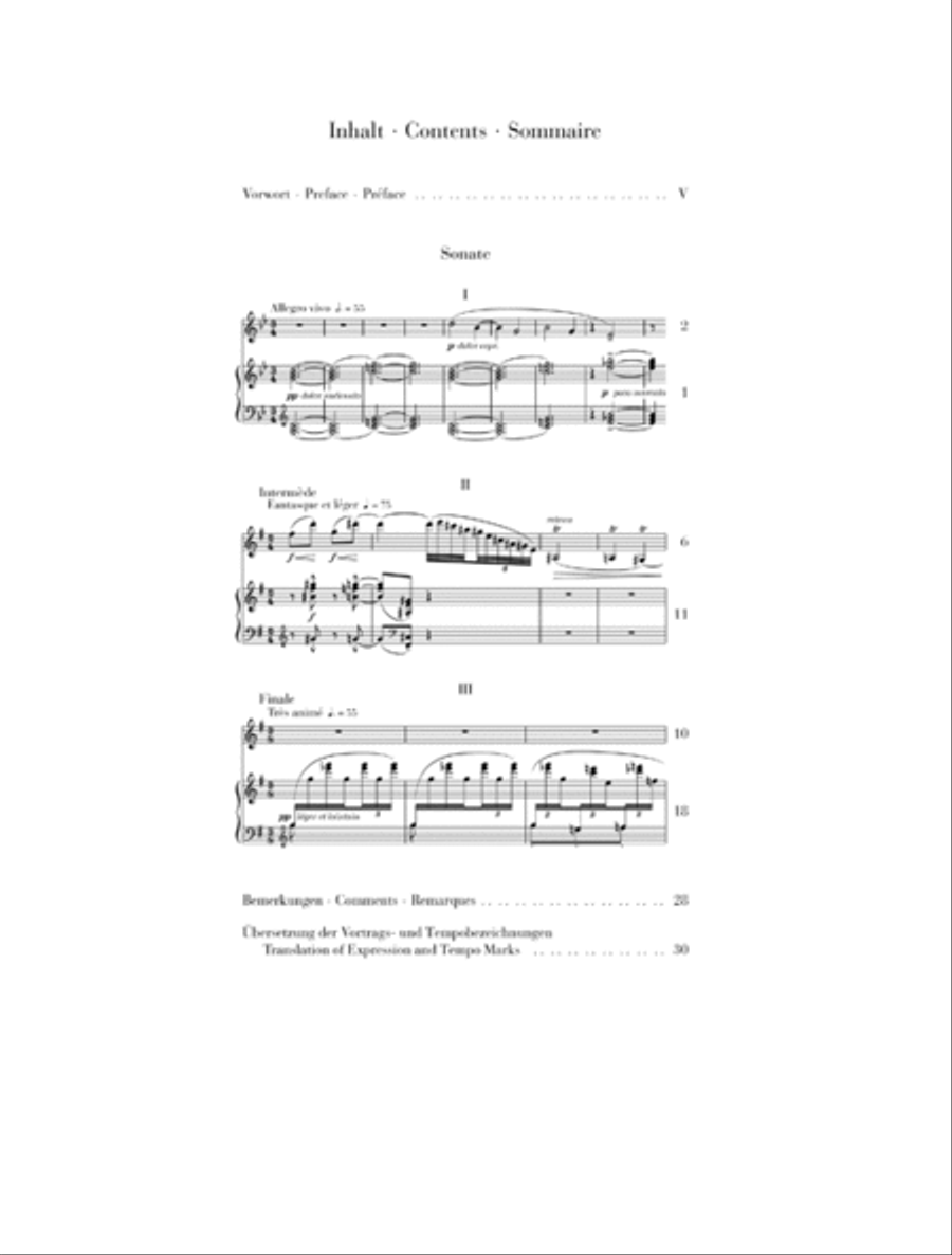 Sonata for Violin and Piano Violin Solo scores gallery preview page 2