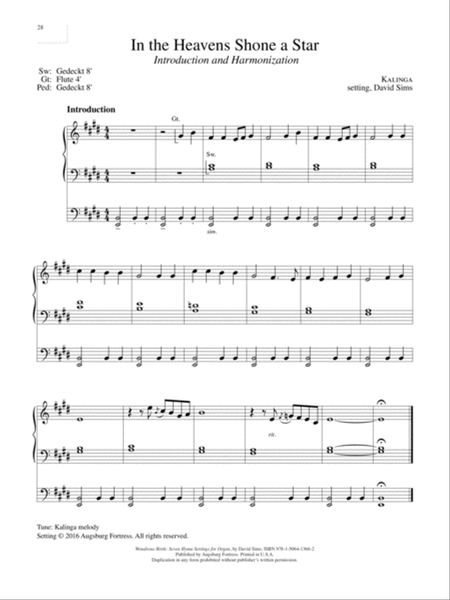 Wondrous Birth Seven Hymn Settings for Organ Organ Solo scores gallery preview page 29