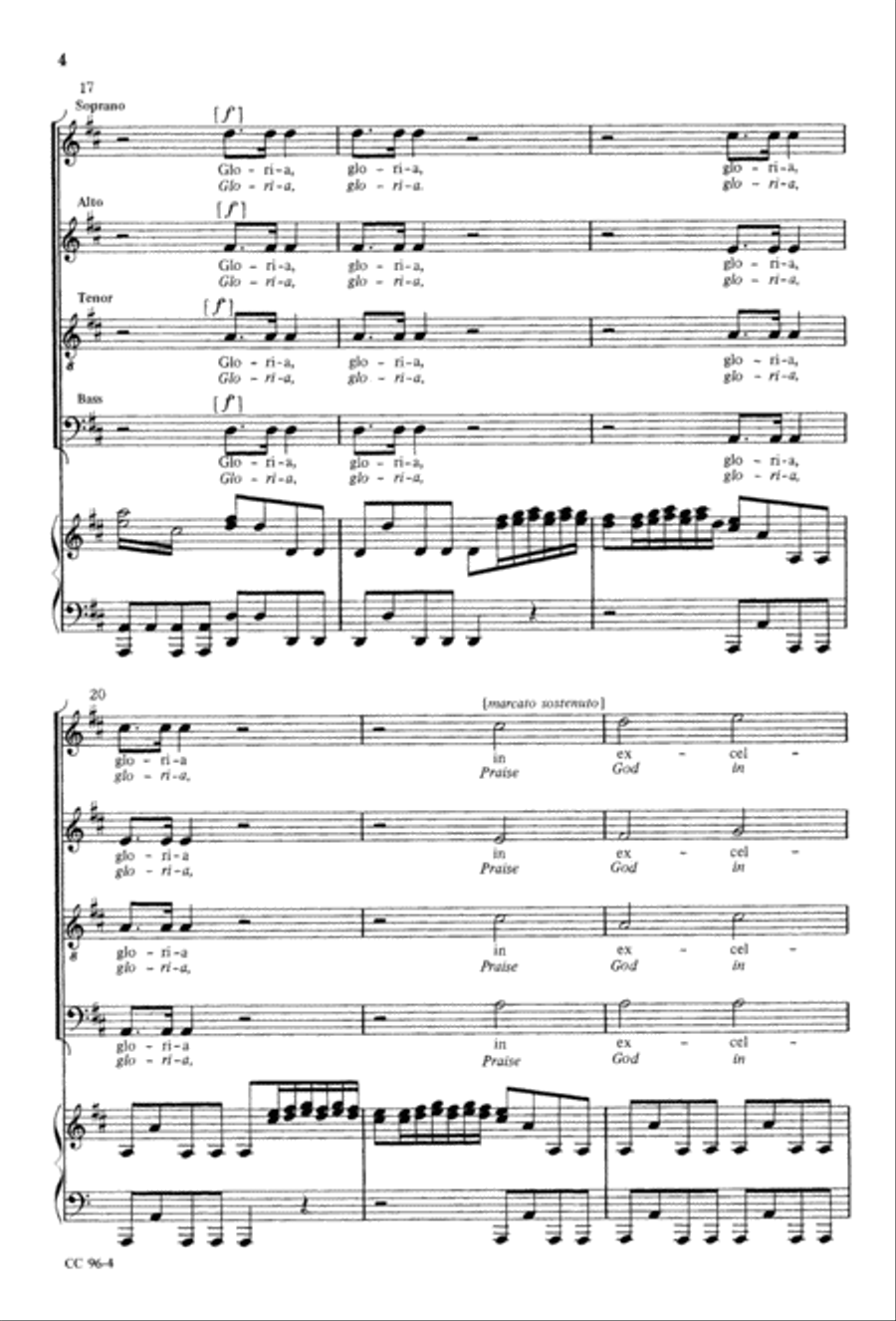 Gloria 4-Part scores gallery preview page 5