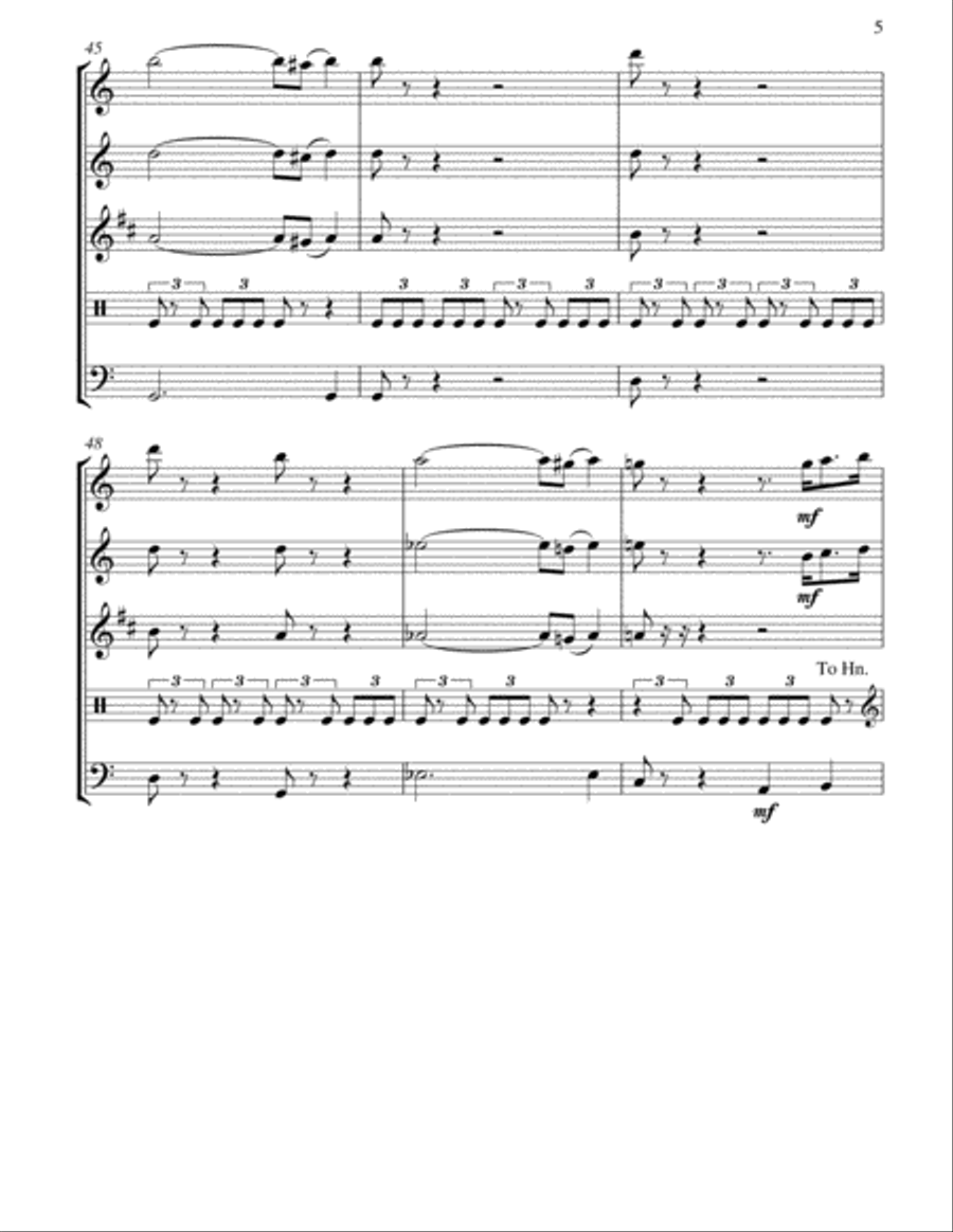 Carolina In The Morning: Wind Quintet Woodwind Quintet scores gallery preview page 6