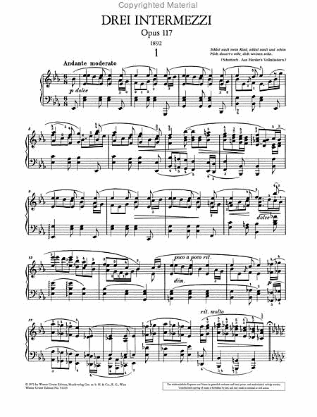 3 Intermezzi, op. 117