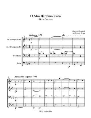 Book cover for O Mio Babbino Caro (Brass Quartet)
