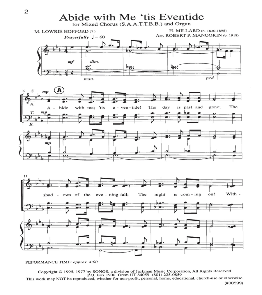 Abide with Me 'tis Eventide - Manookin