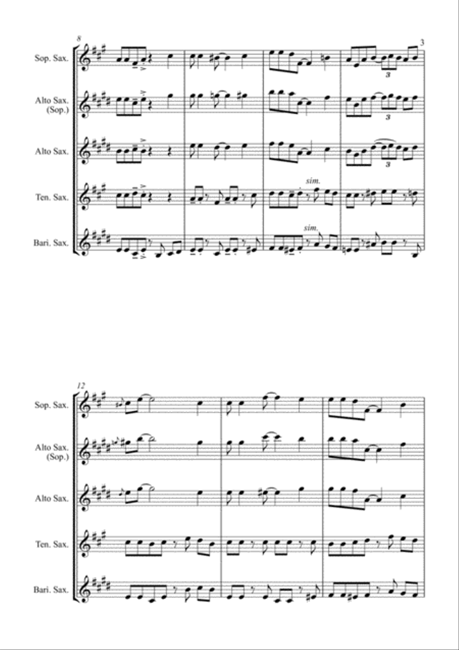 That Christmas Swing Thing... For Saxophone Quartet Saxophone Quartet scores gallery preview page 3