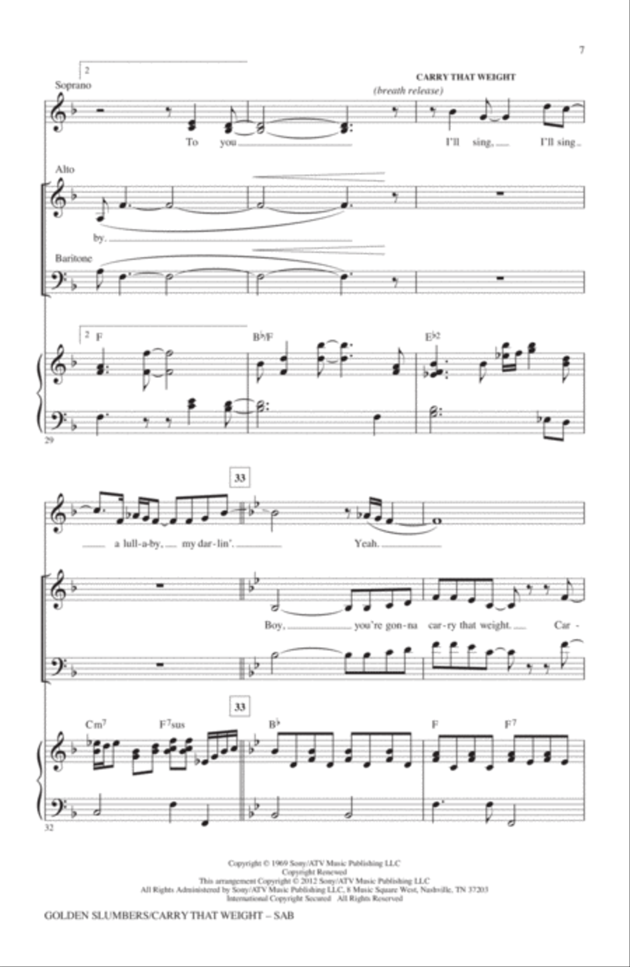Golden Slumbers/Carry That Weight 3-Part scores gallery preview page 5