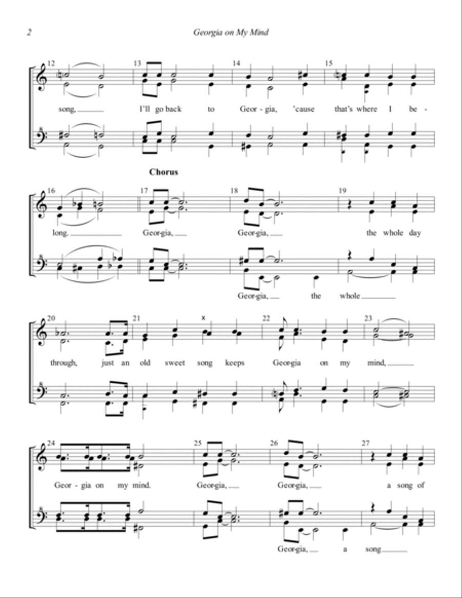 Georgia on My Mind (arr. Steve Jamison) SSAA scores gallery preview page 2