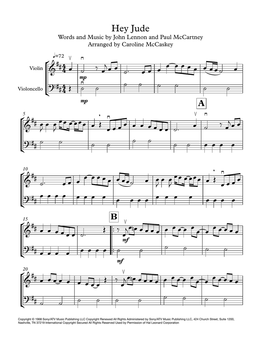 Hey Jude Hey Jude String Duet scores gallery preview page 2