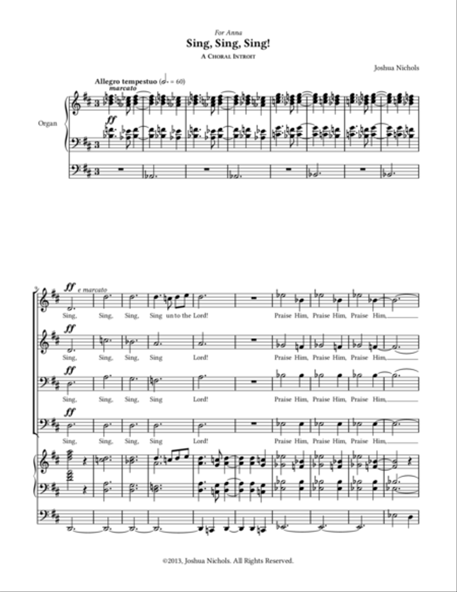 Sing, Sing, Sing! Sing, Sing, Sing! 4-Part scores gallery preview page 1