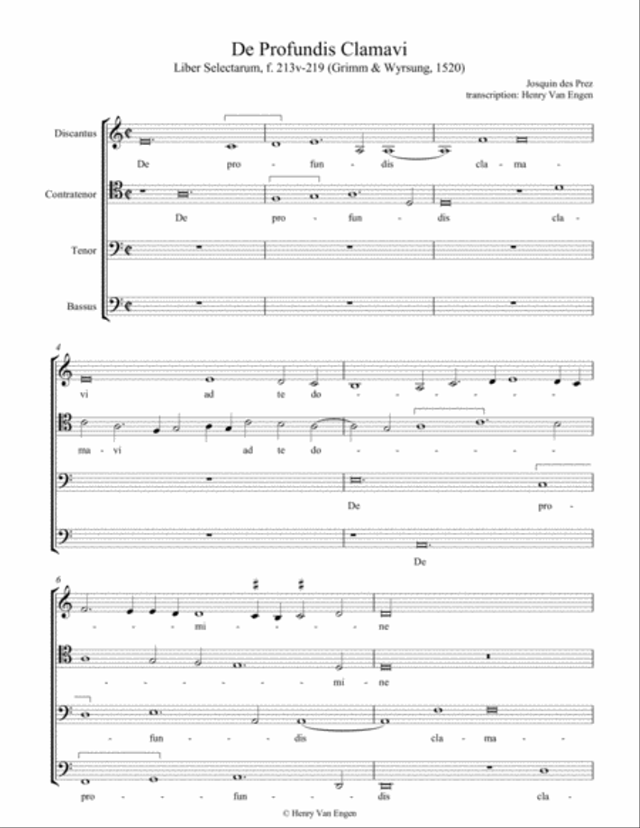 Josquin des Prez: De Profundis Clamavi Choir scores gallery preview page 2