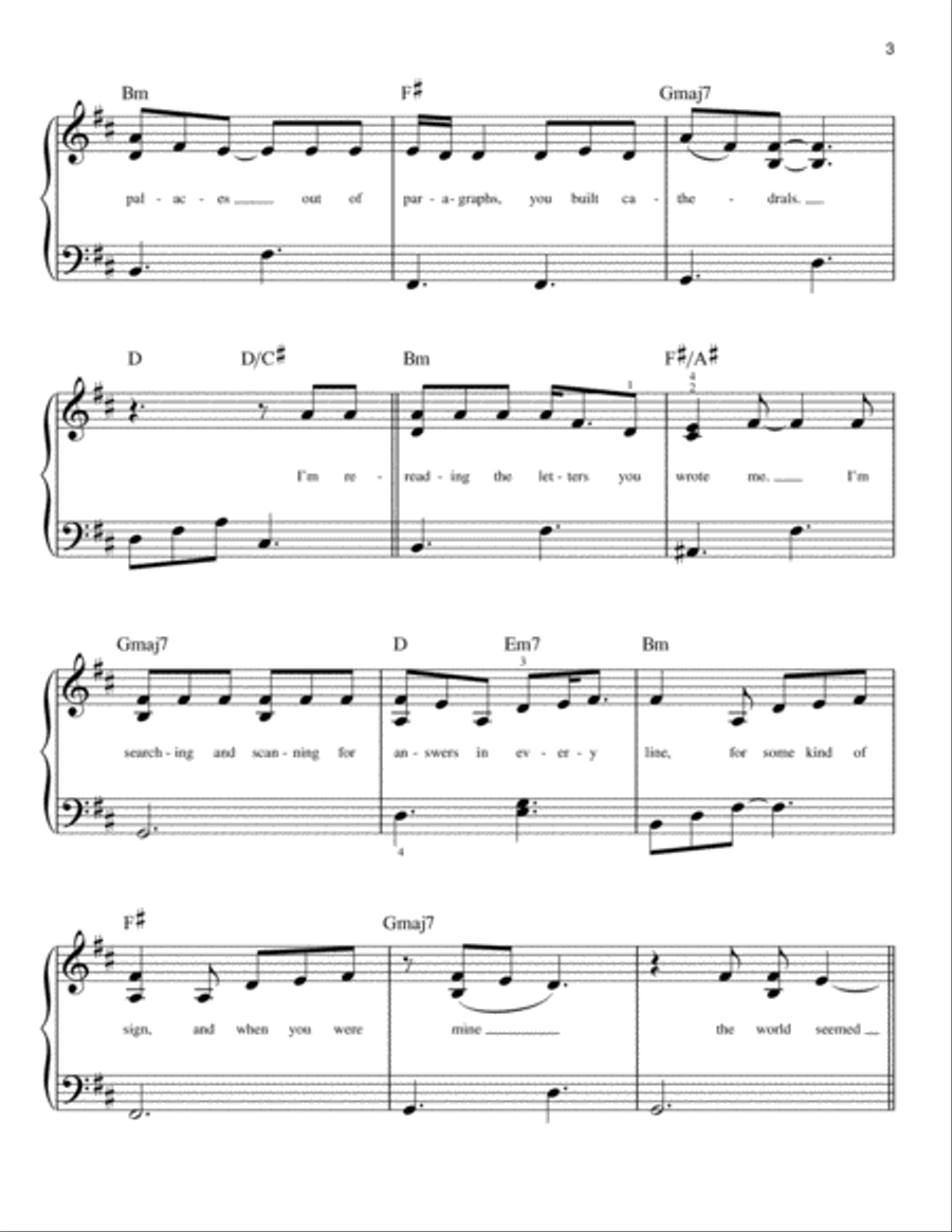 Burn (from Hamilton) Easy Piano scores gallery preview page 3