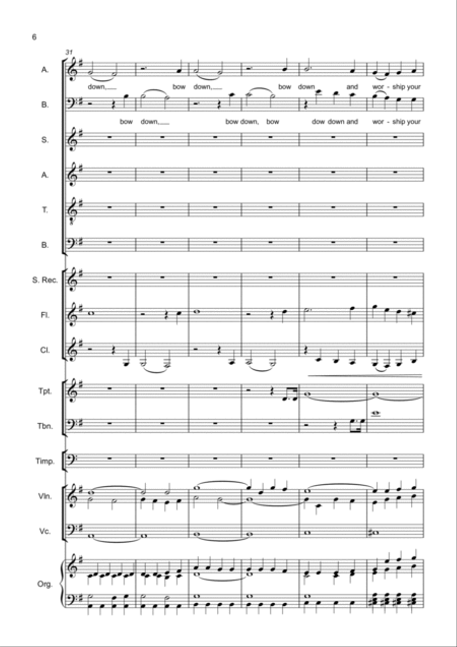 Cantata 2 mov V O' Jerusalem Choir scores gallery preview page 6