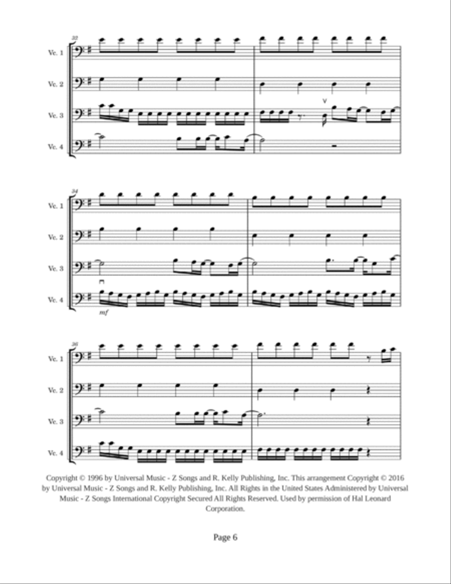 You Are Not Alone String Quartet scores gallery preview page 6