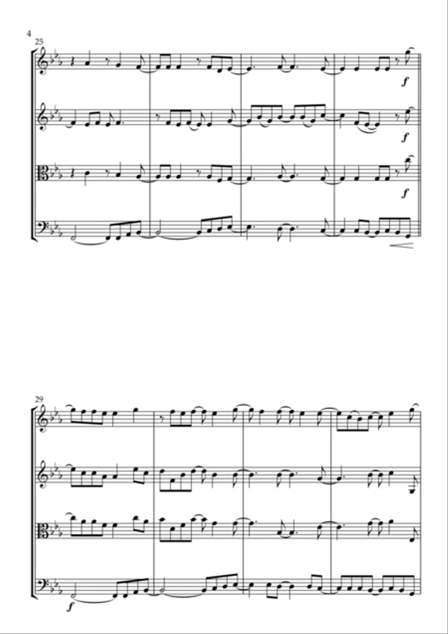 Dancin' In The Moonlight String Quartet scores gallery preview page 4