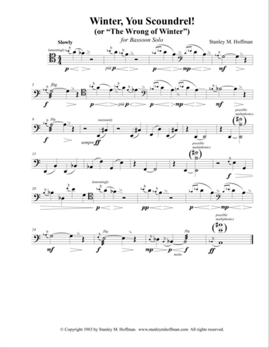 Winter, You Scoundrel! Winter, You Scoundrel! Bassoon Solo scores gallery preview page 1