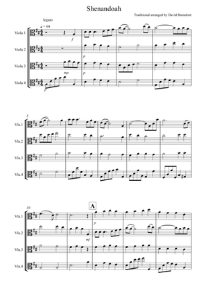 Shenandoah for Viola Quartet