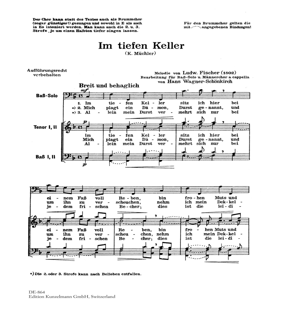 Im tiefen Keller (In the deep cellar) Men's Choir scores gallery preview page 1