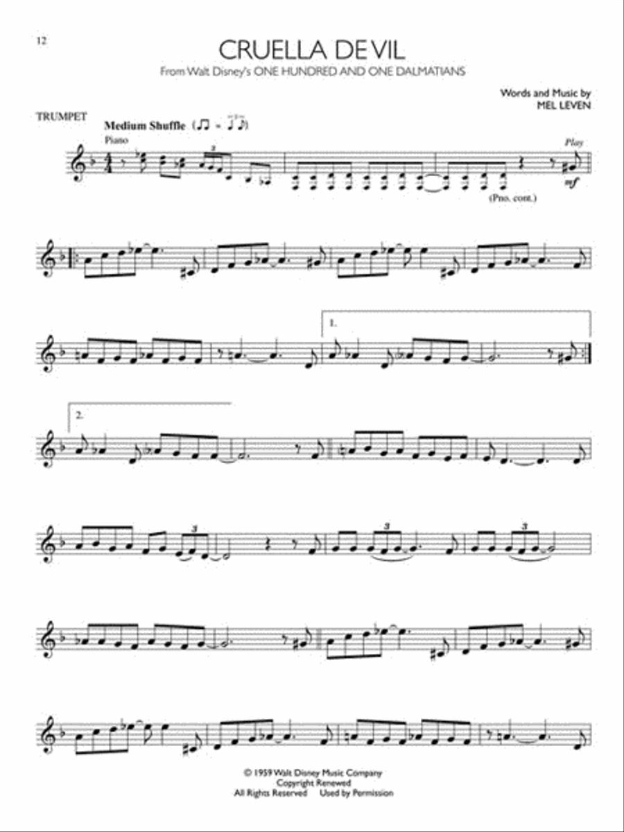 Disney Movie Hits for Trumpet Collection / Songbook scores gallery preview page 3