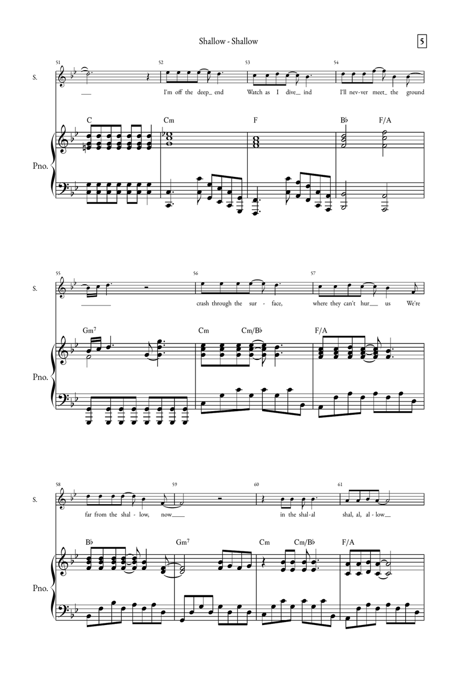 Shallow A Cappella scores gallery preview page 5