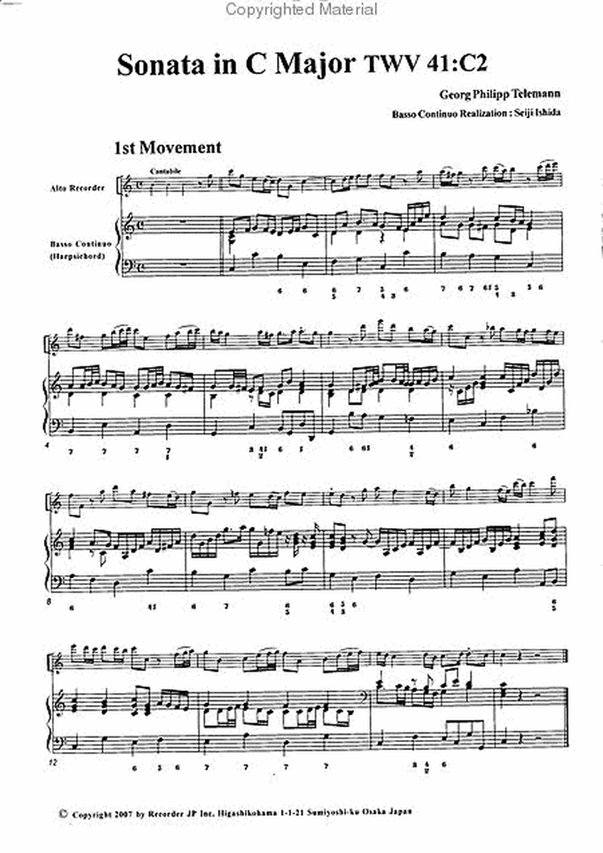 Sonata in C Major, TWV41:C2