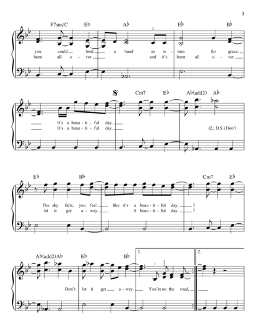 Beautiful Day Voice scores gallery preview page 3