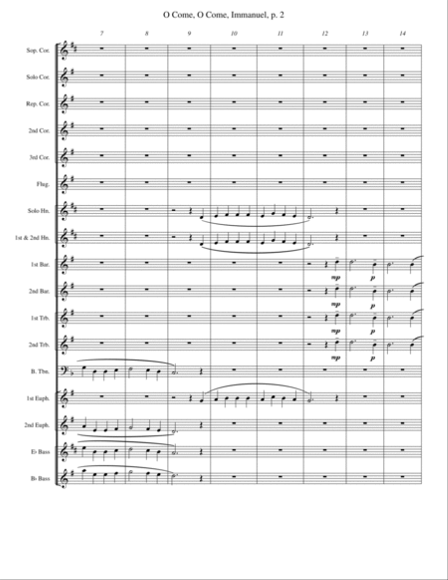 O Come, O Come, Immanuel (Emmanuel) Brass Band scores gallery preview page 2