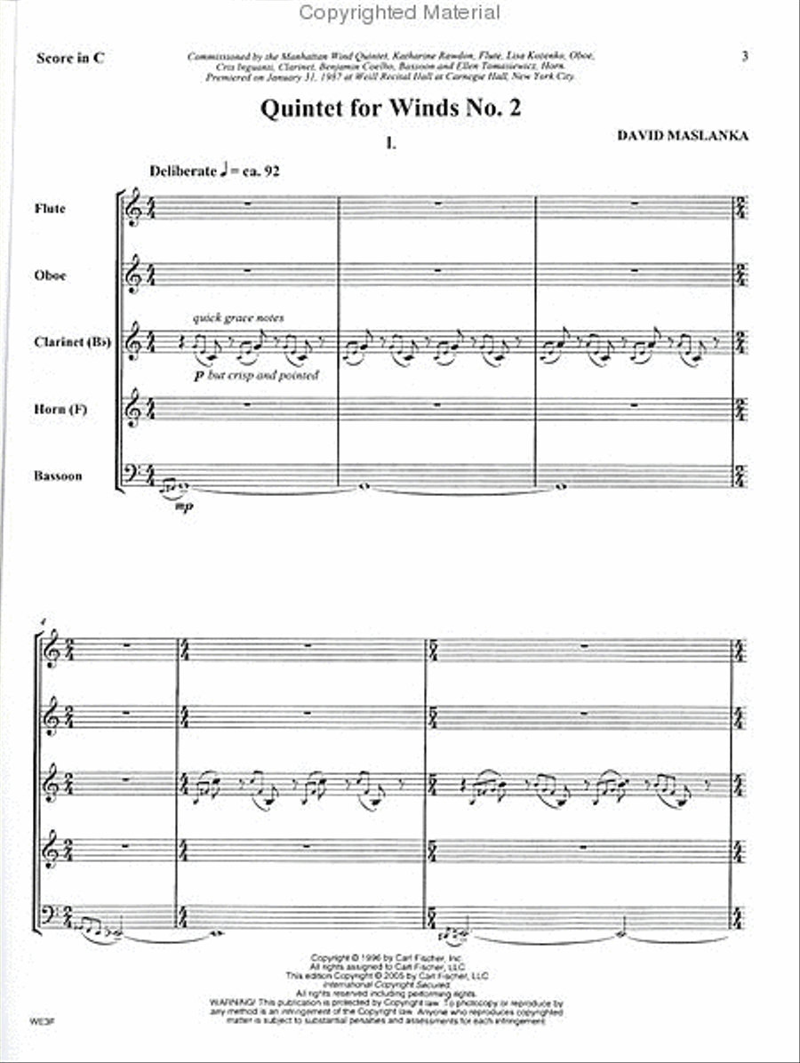 Quintet For Winds No. 2 Woodwind Quintet scores gallery preview page 2
