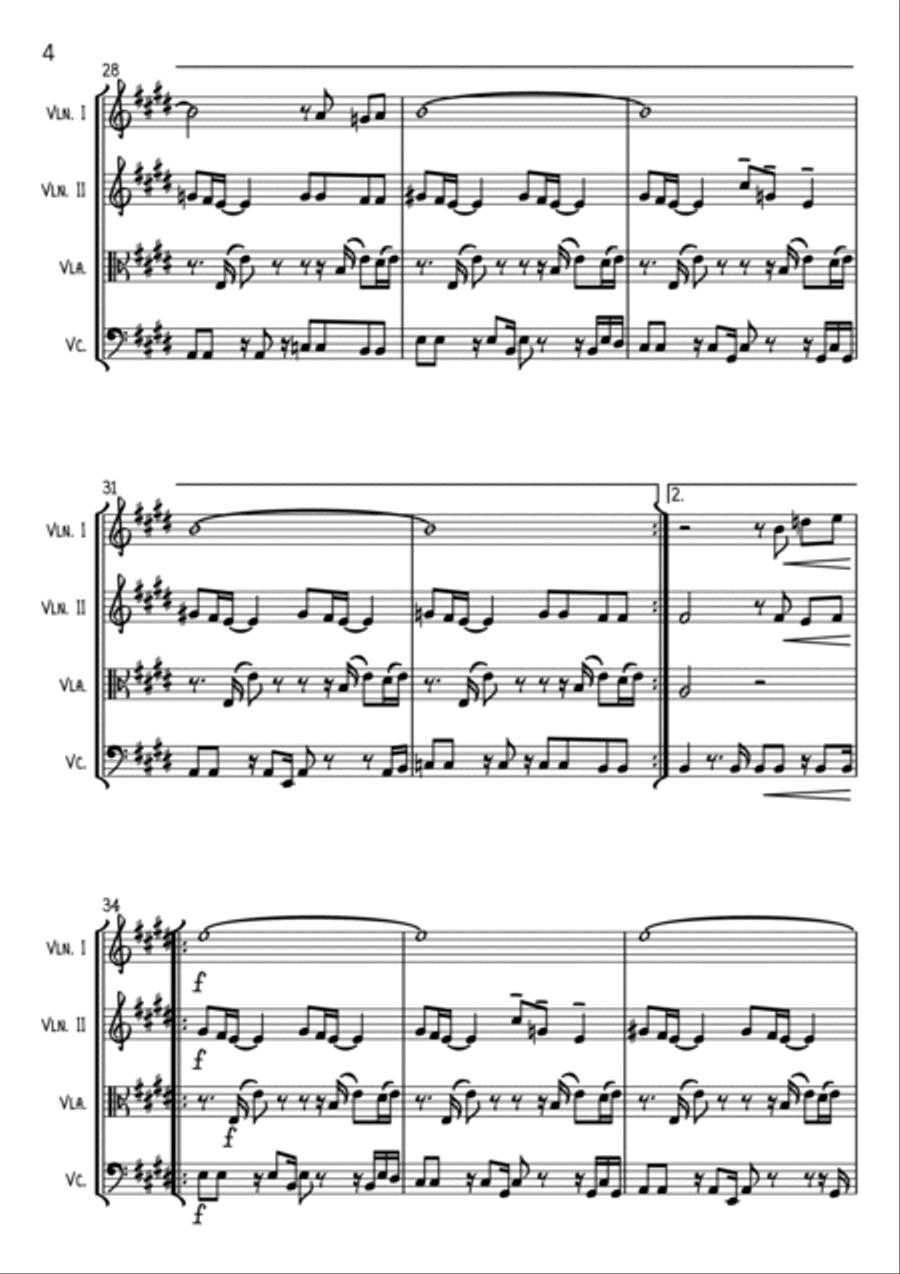 Lovely Day String Quartet scores gallery preview page 4