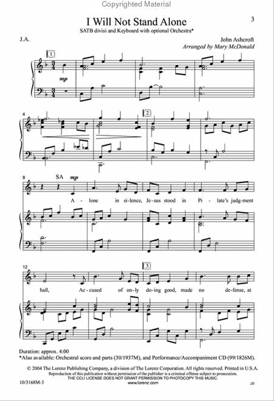 I Will Not Stand Alone Divisi scores gallery preview page 2
