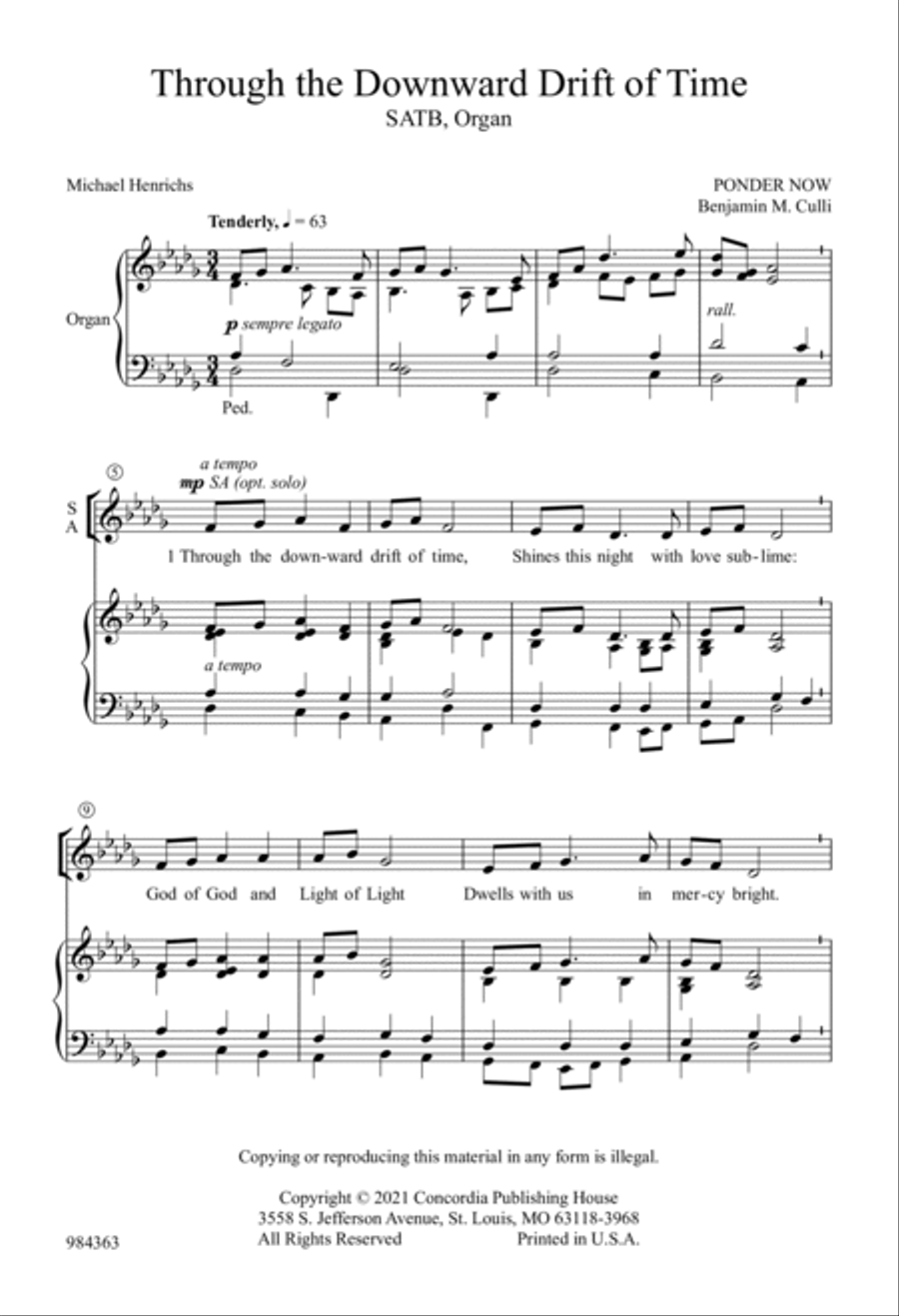 Through the Downward Drift of Time 4-Part scores gallery preview page 2