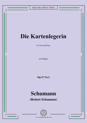 Book cover for Schumann-Die Kartenlegerin,Op.31 No.2,in B Major