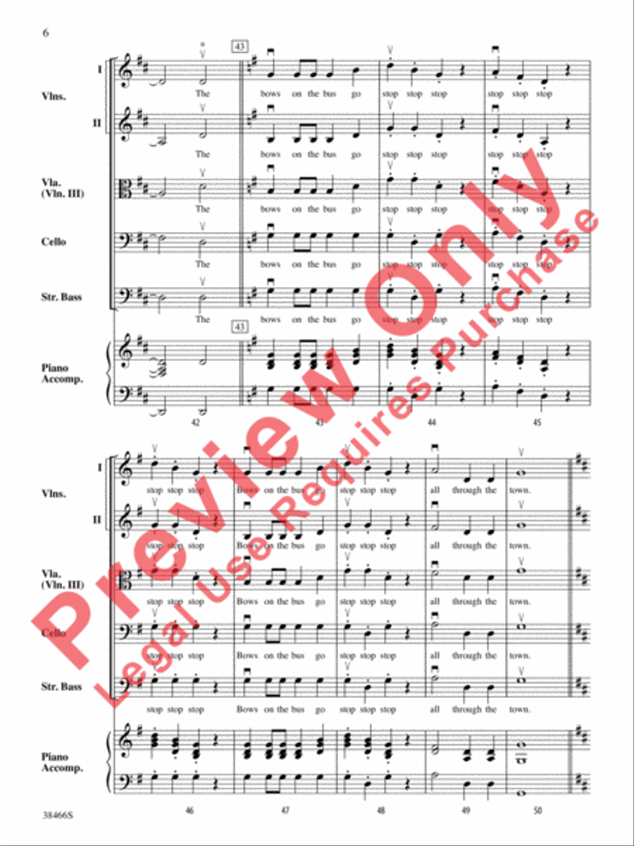 The Bows on the Bus The Bows on the Bus String Orchestra scores gallery preview page 7
