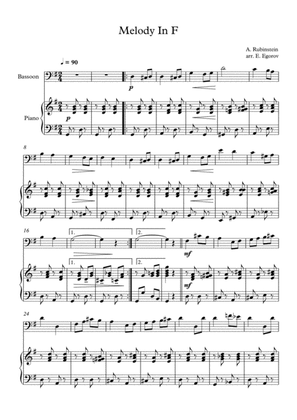 Melody In F, Anton Rubinstein, For Bassoon & Piano