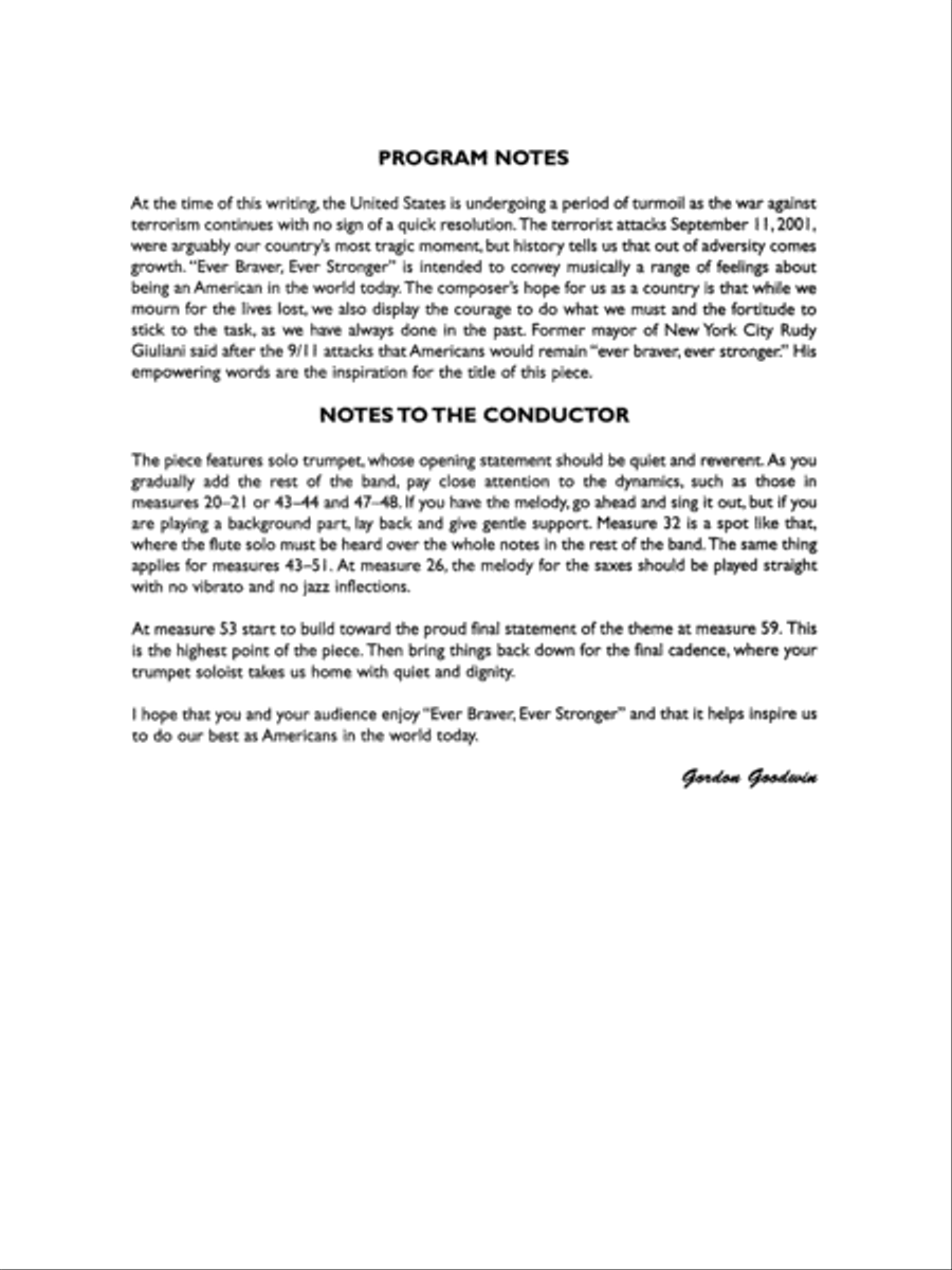 Ever Braver, Ever Stronger (An American Elegy): Score Concert Band scores gallery preview page 2