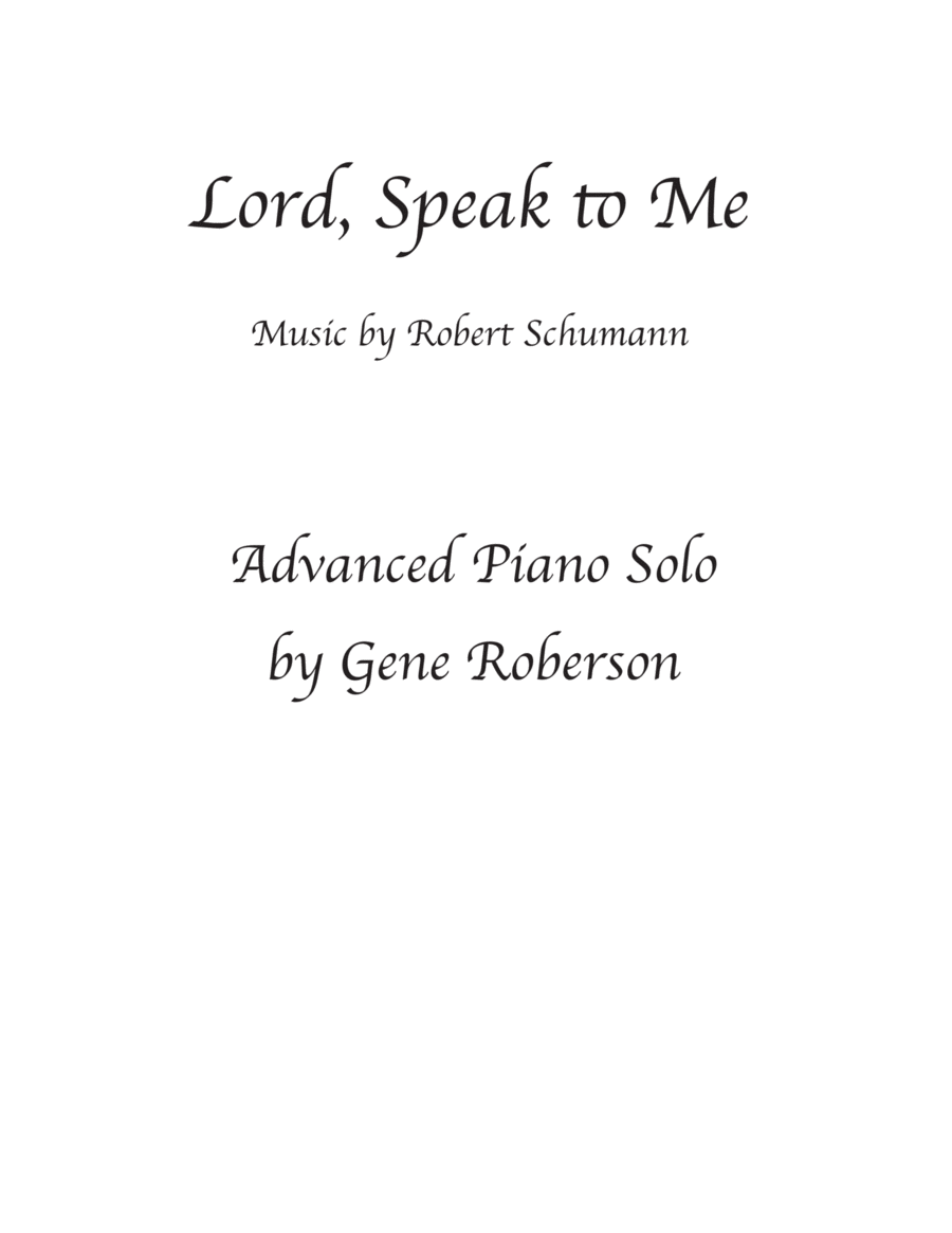 Lord, Speak to Me Variations on the Hymn Advanced Piano Piano Solo scores gallery preview page 1