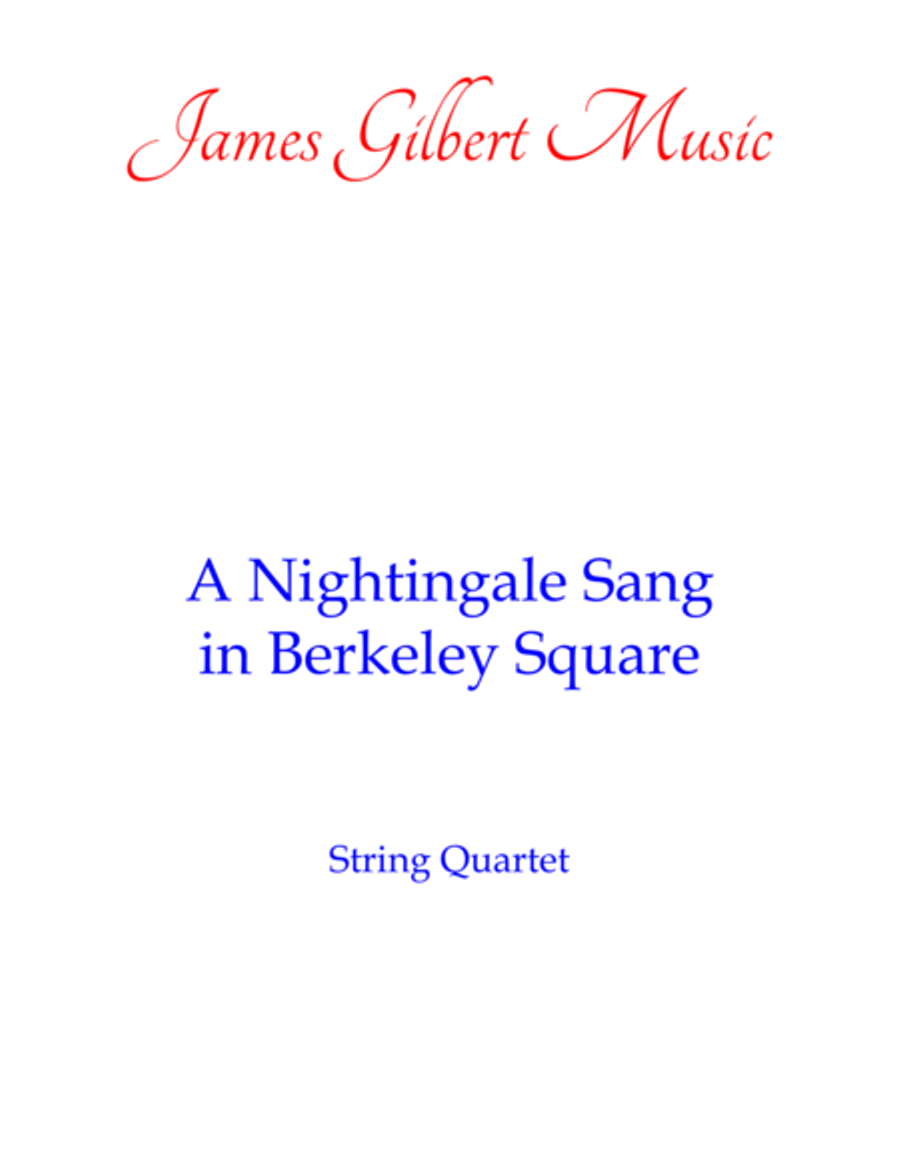 A Nightingale Sang In Berkeley Square String Quartet scores gallery preview page 1
