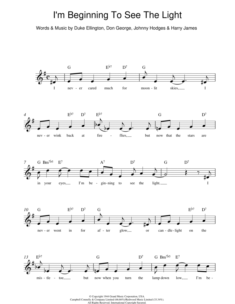 I'm Beginning To See The Light Piano scores gallery preview page 1