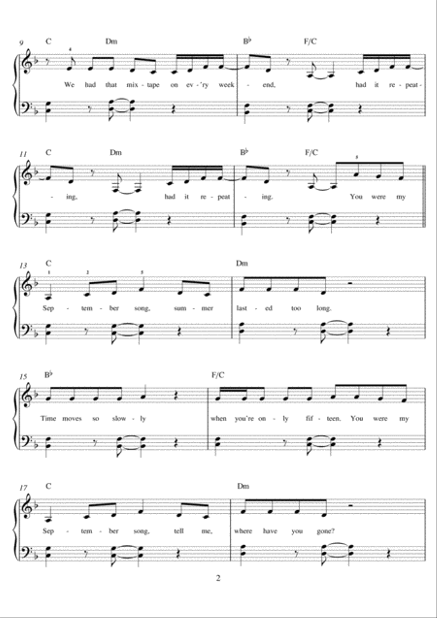 September Song September Song Piano scores gallery preview page 2