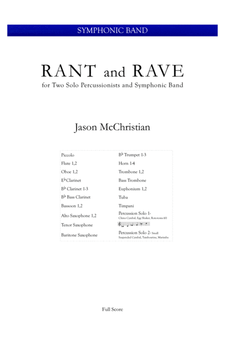 Rant and Rave - for Two Percussionists and Symphonic Band image number null