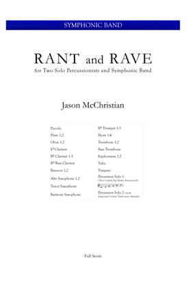 Book cover for Rant and Rave - for Two Percussionists and Symphonic Band