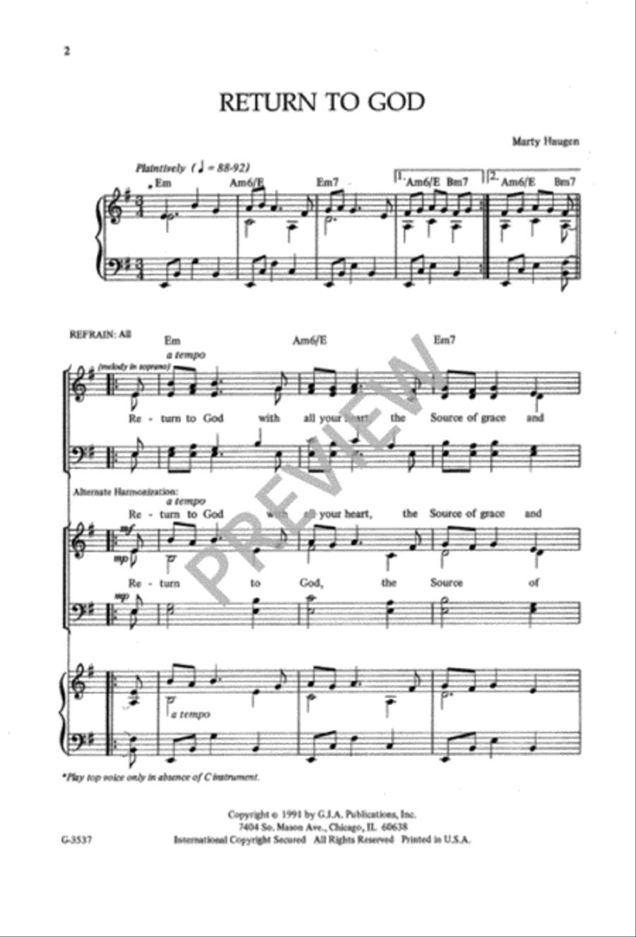 Return to God 4-Part scores gallery preview page 3