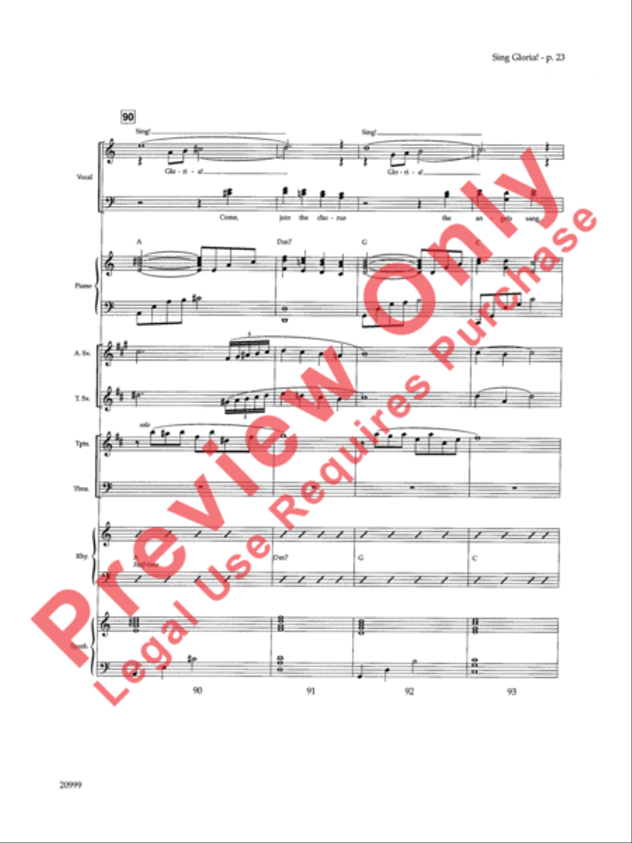 Sing Gloria! (A Song for Christmas) Choir scores gallery preview page 24