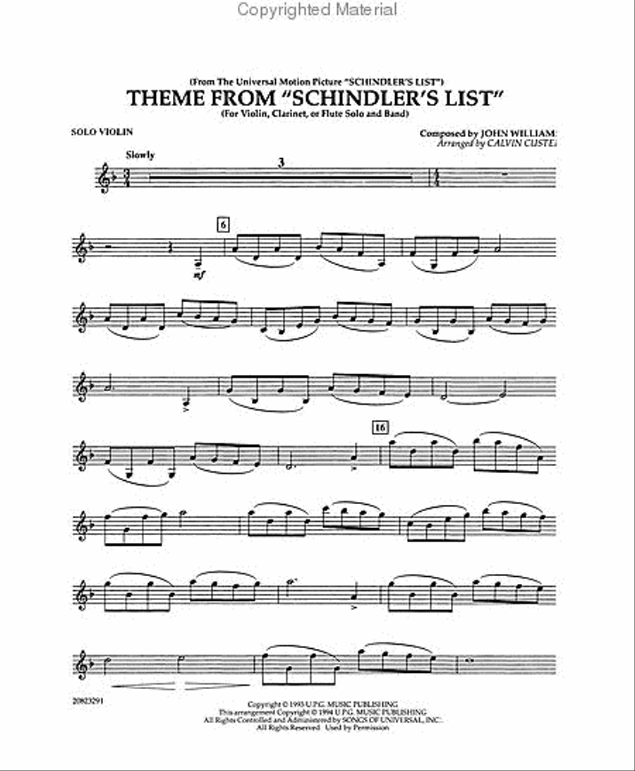 Theme from Schindler's List Concert Band scores gallery preview page 4