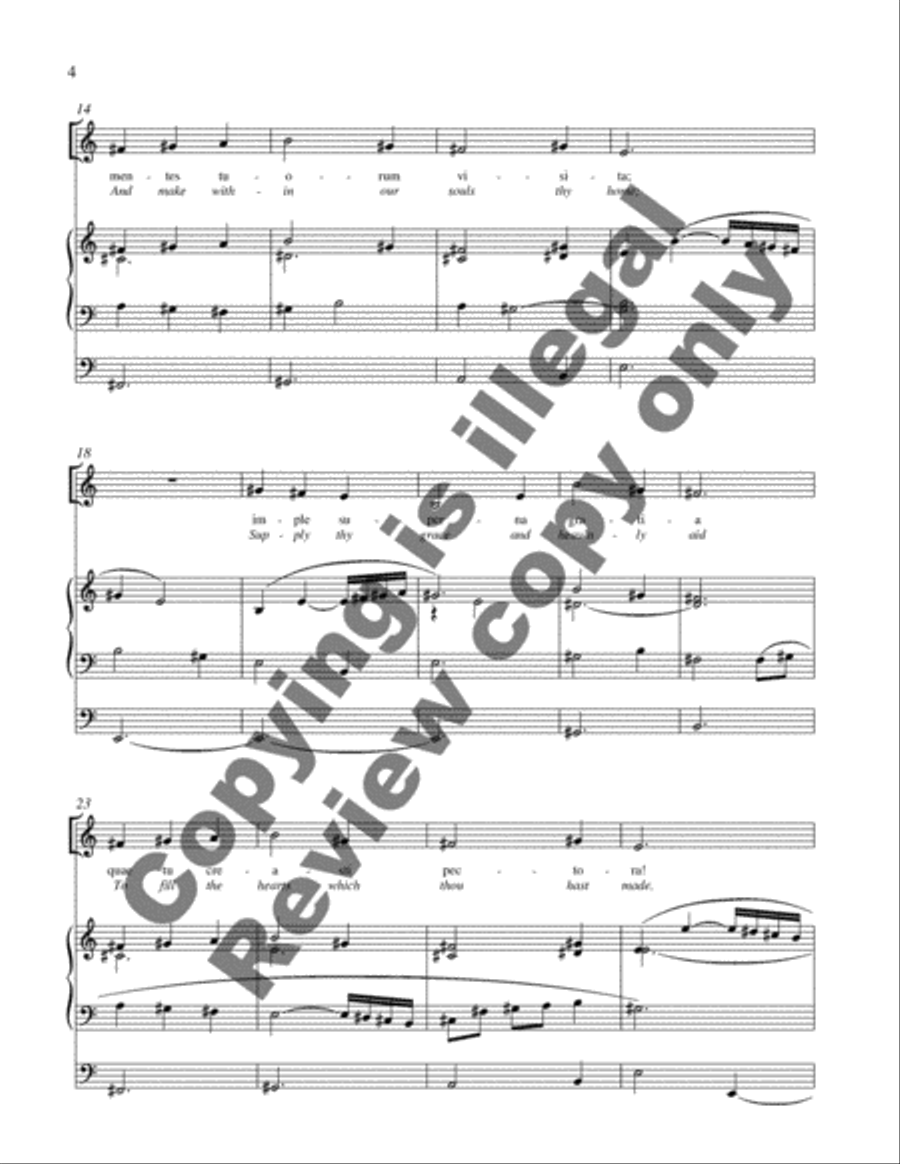 Veni, Creator Spiritus (Come, Creator Spirit) 4-Part scores gallery preview page 4