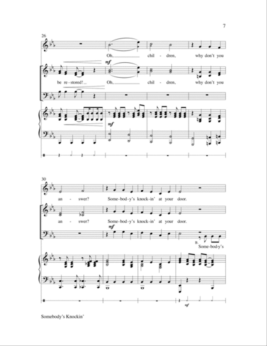 Somebody's Knockin' Children's Choir scores gallery preview page 7