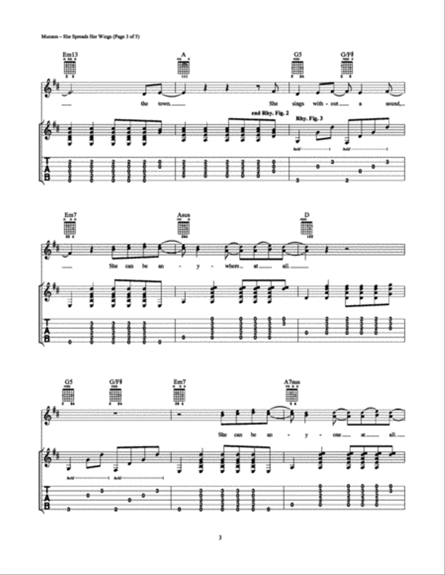 She Spreads Her Wings Electric Guitar scores gallery preview page 3