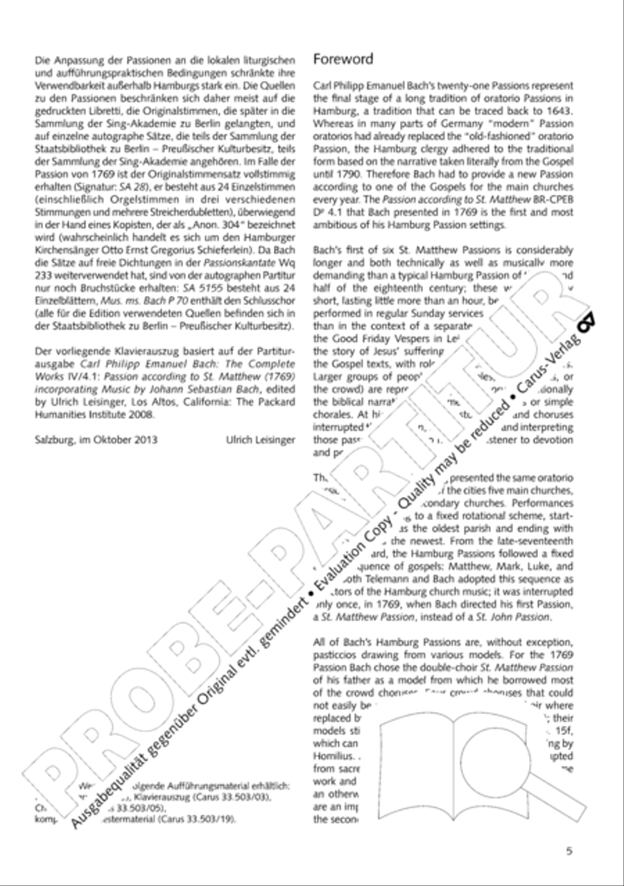 Passion according to St. Matthew (Passions-Musik nach dem Evangelisten Matthaus) SSATB scores gallery preview page 6