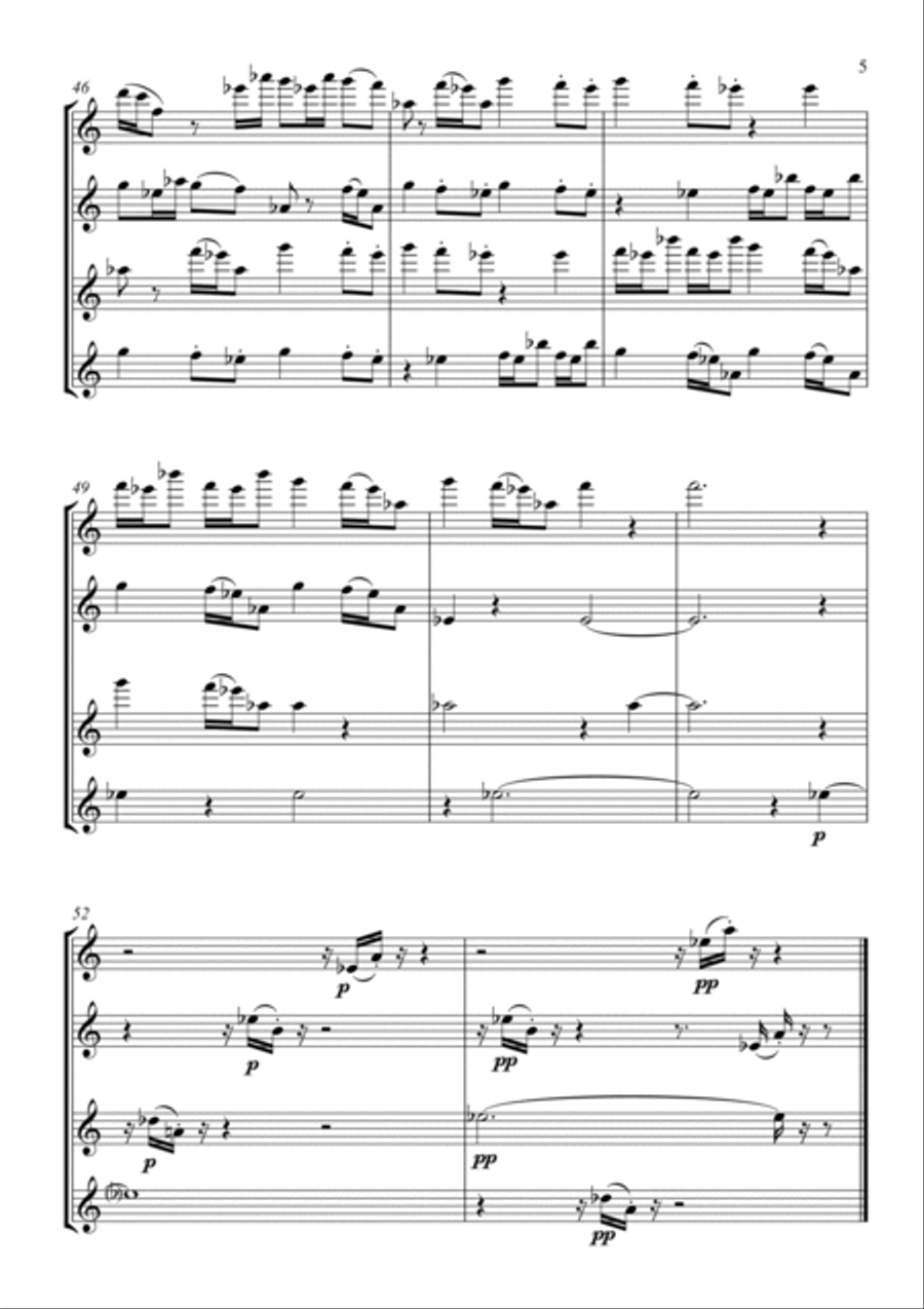 'Voices' for four flutes 'Voices' for four flutes Flute Quartet scores gallery preview page 5