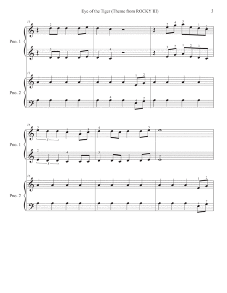 Eye Of The Tiger Easy Piano scores gallery preview page 3
