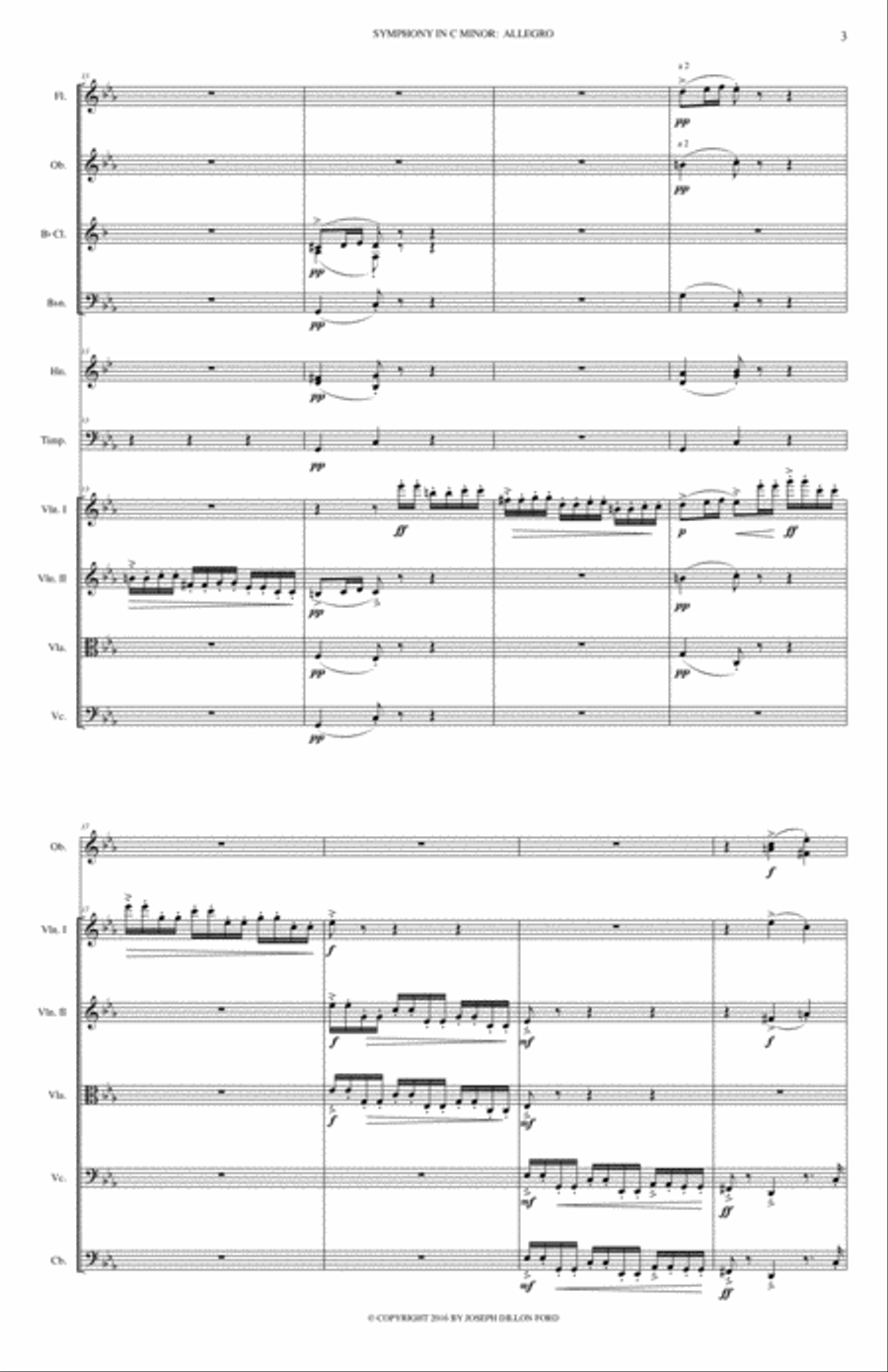 Symphony in C MINOR - The Fitch Symphony - all four movements (33 minutes) Full Orchestra scores gallery preview page 3